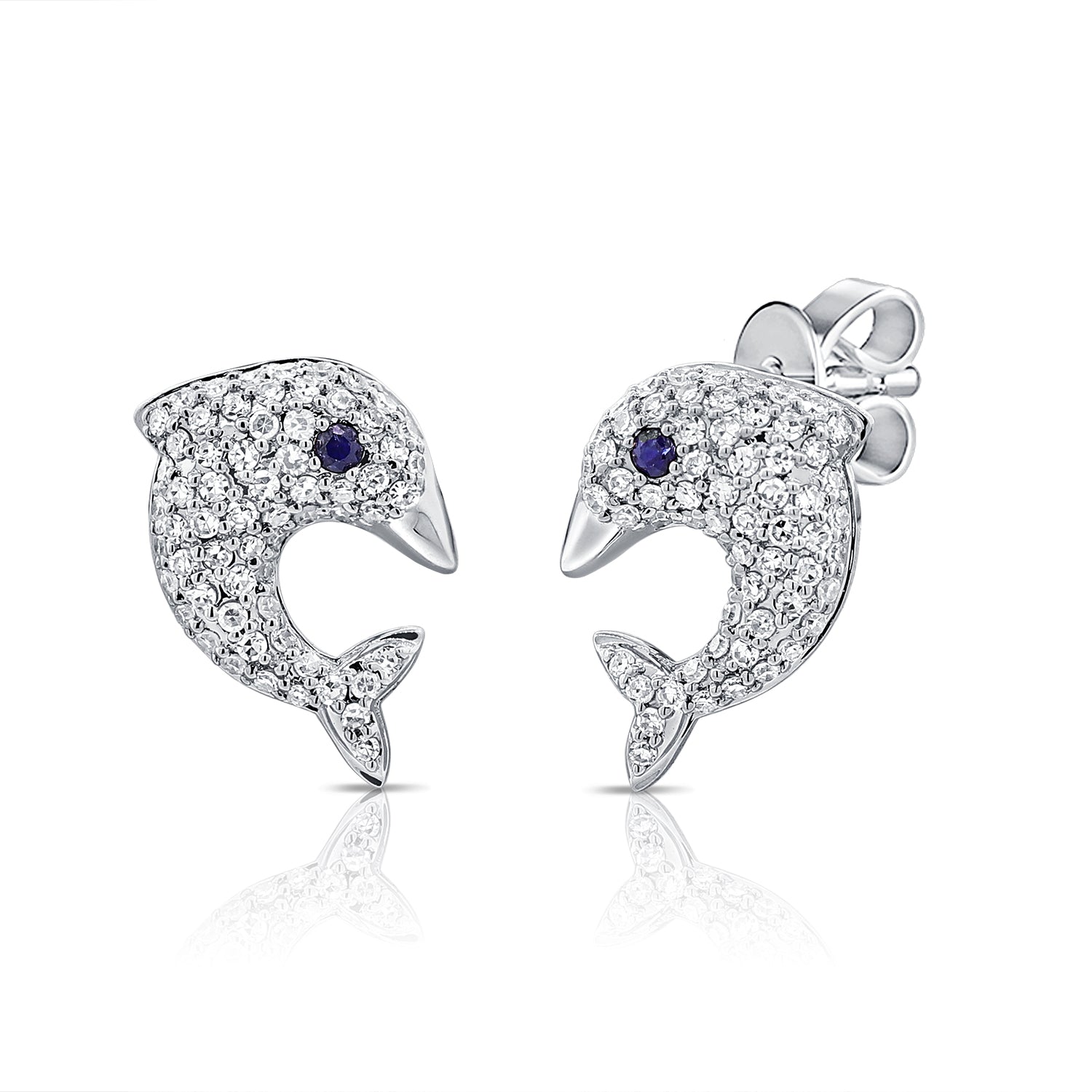14K Gold Hollow Hanging Dolphin Earrings – Ioka Jewelry